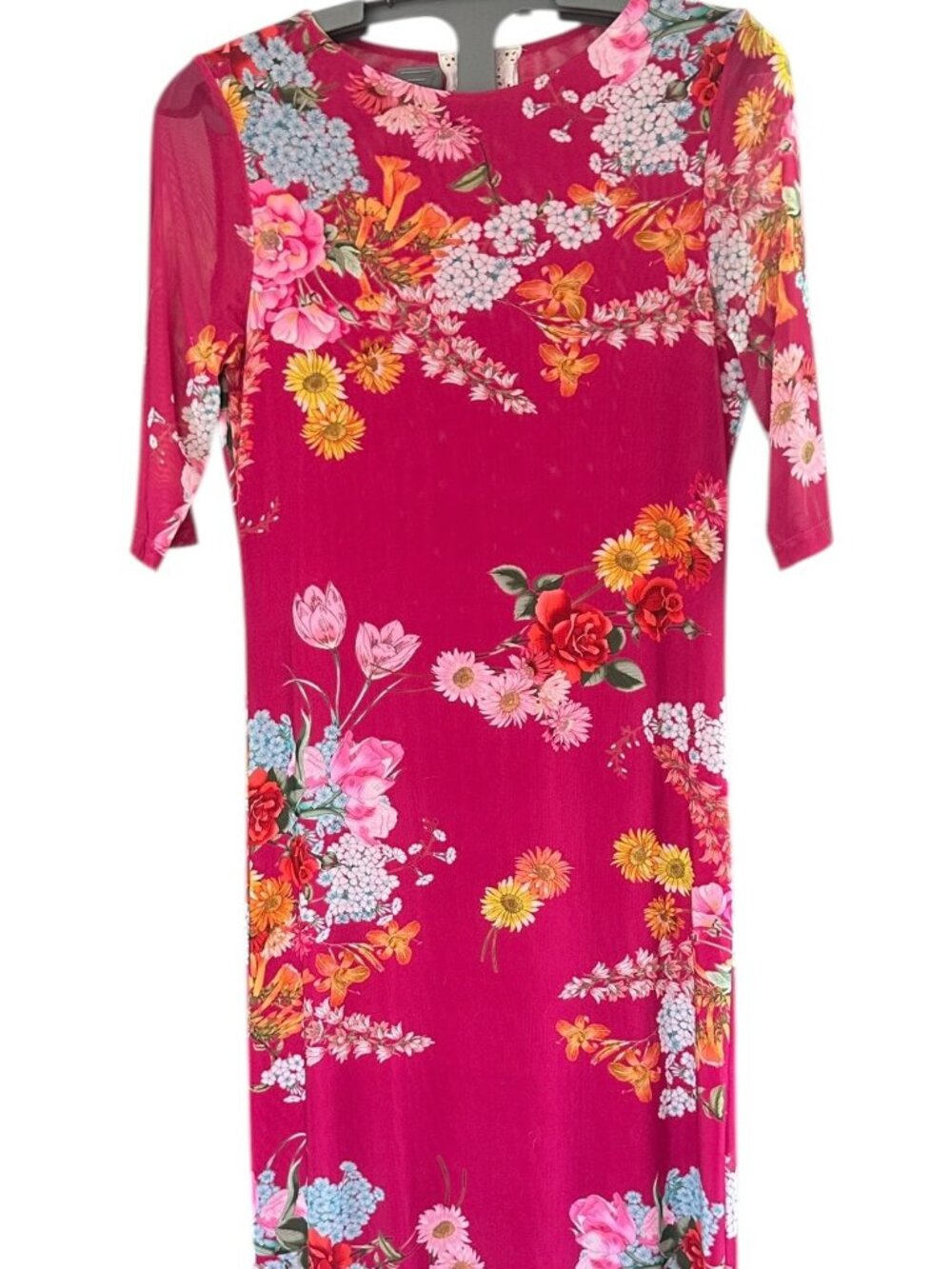 Johnny Was Golden Bouquet Mesh Midi Dress Size S